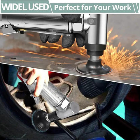 Tough 90 Degree Angle Air Die Grinder With High Torque Motor and Slip Resistant Grip used for metal grinding and polishing.