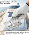 Rock Solid 316 Stainless Steel Marine Latches Lockable Door Clamps For Boats Yachts And Rv Heavy Duty Hatch Catches with mirror polish finish, installed on a boat.