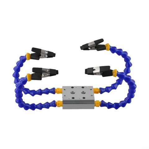 Welding Table Clamp With Flexible Arms Third Hand Tool For Holding Components And Wires, adjustable blue clamp arms and base
