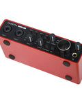 Red Two Channel USB Audio Interface For PC And Mac, 32Bit 192kHz Recording With 48V Phantom Power, XLR And Line Inputs