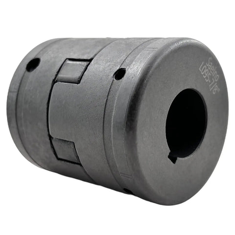 Heavy Duty Flexible L Jaw Coupling Three Piece Set With Durable Rubber Spider And Black Cast Iron Halves For Log Splitters