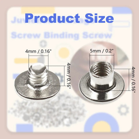 Heavy Duty Chicago Screws 50 Sets M5 X 4mm Carbon Steel Fasteners For 5mm Holes Silver Cross Head hardware size comparison.
