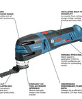 12V Max EC Brushless Starlock Oscillating Multi Tool Bare Tool with 3-D Starlock Interface showing versatility and speed features