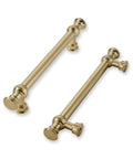 10 Pack 3 1/2 Inch Hole Center Brushed Brass Cabinet Pulls Solid Heavy Duty Drawer Handles For Kitchen Bathroom Furniture shown with sleek finish.