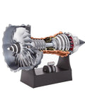 TR900 Aero Aircraft Engine Model Kit That Actually Runs, 50 Plus Pieces, Functional Jet Turbofan, side view, transparent housing