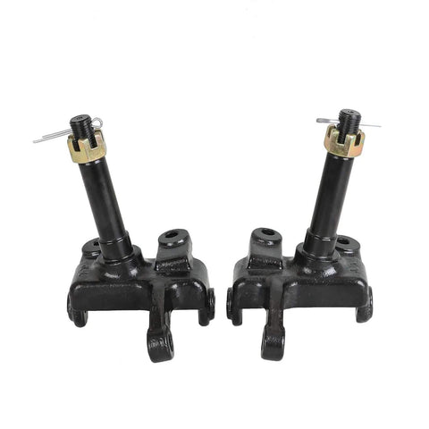 3 Stud Front Wheel Hub Steering Knuckle Spindle Kit For Go Kart ATV Quad 110cc 125cc With Gold Or Black Finish Center Hole About 17mm Ships Randomly For Easy DIY Install, black finish, close-up view