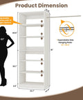 Product dimensions for Closet Glow Up Heavy Duty Wood Tower With 6 Shelves, White Shoe Rack Cabinet For Walk In Closet, Solid Space Saver Organizer.