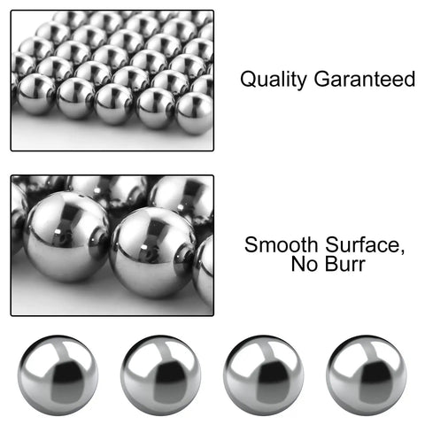 Professional Grade 25 Pack 1/4 Inch Chrome Steel G25 Precision Ball Bearings, showing smooth surface and quality assurance.
