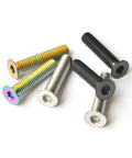 Bombproof Grade Five Titanium Alloy Bicycle Headset Top Cap Bolt M6x30 multi-colored and black screws for bike upgrades.
