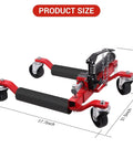 Set Of Two Heavy Duty Hydraulic Wheel Dollies With Foot Pump Lift And Six Thousand Pound Capacity For Smooth Rolling Tire Skates, 18.9 x 17.7 inch.