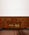 Vintage wooden sideboard on all steel swivel plate caster wheels set heavy duty high gauge iron casters 1200 lb total capacity