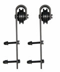 Interior Barn Bypass Sliding Door Set With Solid Wood Panels No Glass Black 36x96 Inches Dope Modern Vibe Hardware Hangers