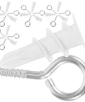 20 Sets Self Drilling Drywall Screws And Nylon Anchors Kit For Gypsum And Plasterboard with metal hook and white anchor