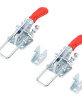 Heavy Duty Iron 2 Pack Quick Release Toggle Latch Clamps for Secure and Adjustable Pull Locking of Heavy Doors Trunks or Industrial Fixtures That Gonna Make Your Job Easier Fast, shown from the side.