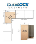 Zero Drama Setup Shaker Base Kitchen Cabinet With Lazy Susan dimensions diagram showing 18 x 30 x 34.5 inches and layout details.