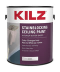 Stain Blocking Ceiling Paint For Interiors With Pink To White Dry Time Indicator, Easy Roll On White Ceiling Paint, 1 Gallon can