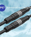 Heavy Duty Workhorse M12 Five Pin Straight Extension Cable Rock Solid IP67 waterproof connectors with droplets on them.