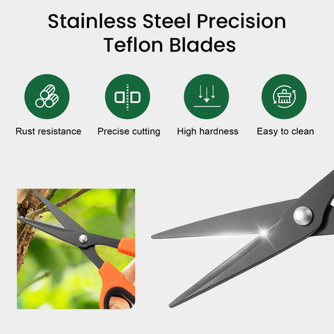 Three Pack Trimming Scissors With Teflon Coated Non Stick Blades for Pruning Snips, rust resistance and precise cutting