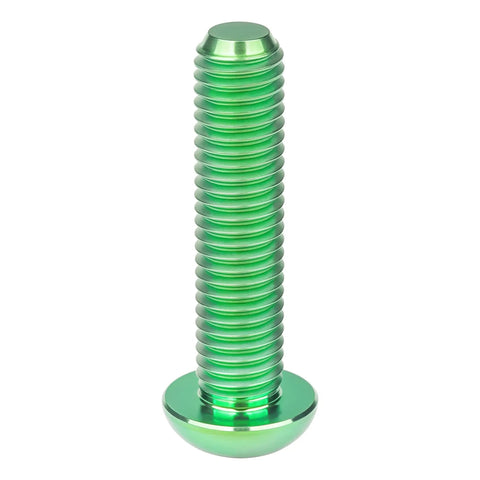 Premium M8 X 35Mm Titanium Hex Socket Button Head Bolt in Green Anodized Finish, Heavy Duty Auto Hardware