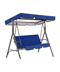 Patio Swing Canopy Replacement Top Cover Set For Porch Swing Blue Sun Shade 190T Oxford Cloth Waterproof shown on swing frame