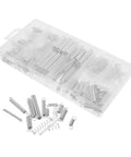 Solid 200 Pc Assorted Spring Kit For Heavy Duty Home Repairs And DIY Projects With Reliable Compression And Extension Springs For Tarpaulins Crafting And Various Hacks, clear plastic box