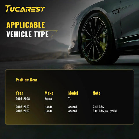 Image showing applicable vehicle types for Ride Tighter Rear Wheel Bearing And Hub Assembly X2 Pair with five lug studs.