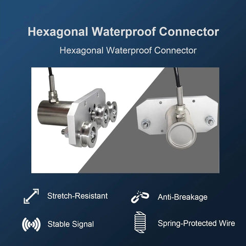 Hexagonal Waterproof Connector featuring stretch-resistant design and stable signal, ideal for rugged industrial applications.