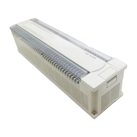 Compact PLC Module Programmable Controller For Industrial Automation With 128 Input Output Points Built Tough For Fast Setup And Smooth Control And Reliable Machine Management In Tough Factory Environments, white plastic body