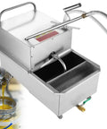 XIVUIFOI Commercial Deep Fryer Oil Filter Machine Stainless Steel Mobile Filtration System with spout and basket.