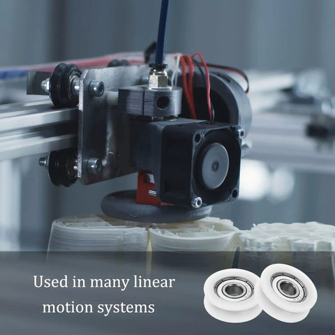 Kickass 10 Pack Nylon U Groove Ball Bearings With Solid Chrome Steel Core Fits 8 Millimeter Shafts in linear motion system.