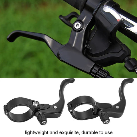Pair Of Lightweight Aluminum Alloy Road Bike Brake Levers For 31.8mm Handlebars Black Durable And Sturdy With Smooth Braking