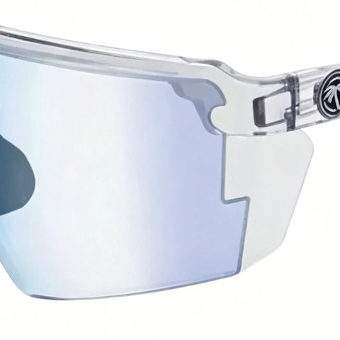Straight Up Photochromic Safety Sunglasses With Polarized Optics And Ultraviolet Shielding Featuring Lockdown Side Grips For Unmatched Eye Comfort On Road Trips Or Handyman Missions, clear shield with a light tint.