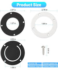 Product size of Self Bailing Cockpit Scupper Valve Kit for Boats with 2 7 8 Inch Rubber Flapper Valve shown with dimensions and parts.