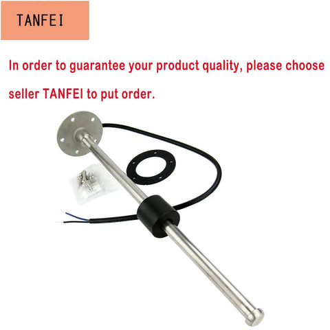Heavy Duty Marine Fuel Sending Unit 0 190 Ohm 17 72 Inch Stainless Steel Tank Gauge Sensor for Boat Truck and RV with wiring.