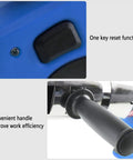 Electric Ratchet Cable Cutter with LED display and battery, showing one key reset button and ergonomic handle design.