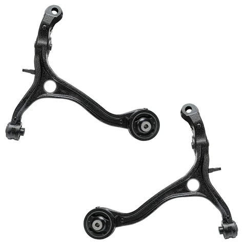 Heavy Duty Front Suspension Control Arms Kit With Ball Joints Sway Bar Links Tie Rods For 08 12 Honda Accord, two black control arms.
