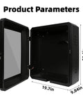 Hella Rugged EV Charger Enclosure For Tesla Wall Connector And Most Electric Cars Galvanized Steel Wall Box open with dimensions 19.7in x 23.6in x 9.84in