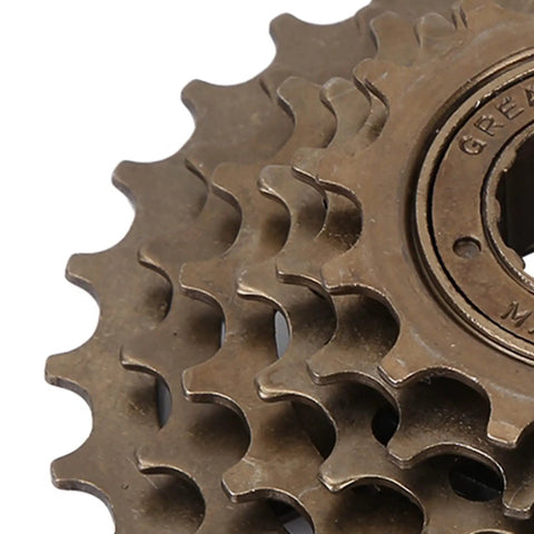 Close-up of 6 Speed Mountain Freewheel Sprocket With Metal Construction For Smooth Chain Rotation, Antirust And Antiwear Gear