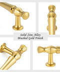 Top Tier Brushed Gold Cabinet Pulls With Five Inch Mounting Centers And Solid Metal Build For Kitchens And Baths Featuring Hassle Free Screw Setup And Classic French Style Hardware to showcase solid zinc alloy and brushed gold finish.