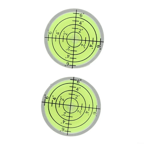 Bubble Level for Precision Measuring and Layout Tasks showing two circular vials with degree markings for accurate measurement.