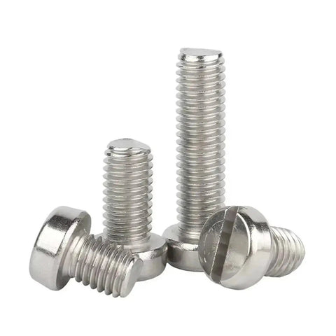 Top Shelf 304 Stainless Steel Cheese Head Machine Screws Slotted Drive For Woodworking Diy Projects Built Tough Pack Twenty Metric Sizes M1.6 Through M6 10Mm Length with various lengths displayed.