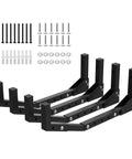 Detailed view of Slick Wall Mount Kayak Rack And Universal Garage Storage Hooks, includes mounting hardware for secure installation.