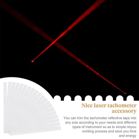 Pro Grade Twenty Pack Reflective Tachometer Tape Strips for Optical Laser Tachometers with red laser line detail