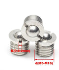 Premium 304 Stainless Steel Flanged Spring Ball Plunger With Press In Bead Wave Handle Groove M5 To M16 Sizes, showcasing three plunger units.
