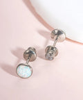 Solid Implant Grade Titanium Screw Back Earrings Made For Sensitive Skin With Hypoallergenic F136 Studs That Stay Put And Keep Your Jewelry Low Drama Always in opal and crystal design.