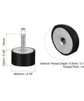 Badass Rock Solid Heavy Duty Rubber Vibration Isolator Mounts M6 Male Female Shock Absorber Kit with dimensions and details.