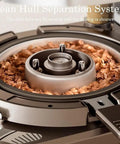 Close-up of Bean Hull Separation System in Home Coffee Bean Roaster With 700 Watt Heater And Built In Smoke Remover.
