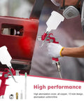 Heavy Duty Air Spray Gun With A Snazzy 600Cc Cup And Precise 1.5Mm Tip in action painting a car door.
