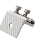 Kickass Solar Panel Roof Clamps Built With Boss Grade Aluminum Plus Rust Resistant Stainless Steel Screws For Standing Seam Photovoltaic Metal Roofs, detailed view of aluminum clamp with stainless screws.