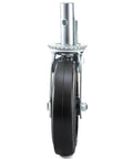 4 Pack 8 Inch Polyurethane Swivel Casters With Dual Locking Brakes And A Beefy 1100 Lb Load Cap Per Unit shown from the front view.